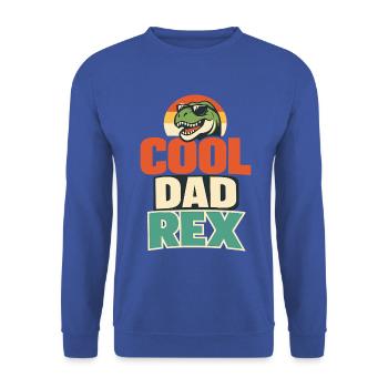 Cool Dad Rex Dino Vater Retro Spruchmotiv - Unisex Pullover - Royalblau - Vorne - Alina (178cm) & Michal (187cm)
