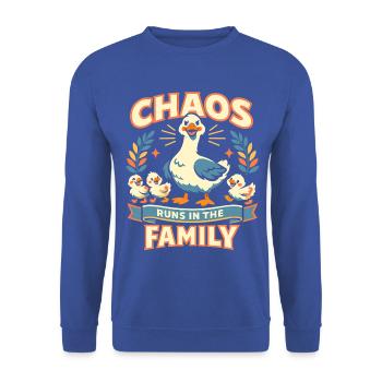 Gänse Chaos - Unisex Pullover - Royalblau - Vorne - Alina (178cm) & Michal (187cm)
