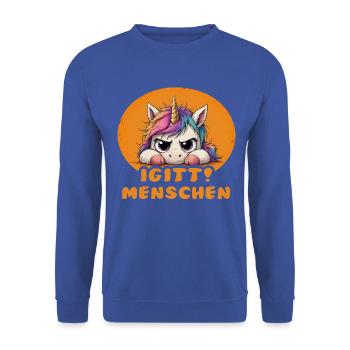 131 - Unisex Pullover - Royalblau - Vorne - Alina (178cm) & Michal (187cm)