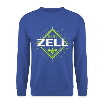 Zell an der Mosel Retro Weintrauben Souvenir - Unisex Pullover - Royalblau - Vorne - Alina (178cm) & Michal (187cm)