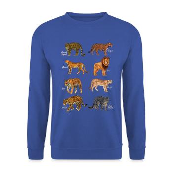 Eight big cats in the world - Unisex Sweatshirt - royal blue - Front - Alina (178cm) & Michal (187cm)