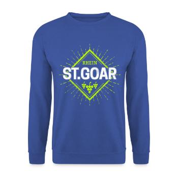 St. Goar am Rhein Retro Weintrauben Vintage Design - Unisex Pullover - Royalblau - Vorne - Alina (178cm) & Michal (187cm)