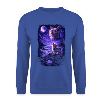 Dog Mom Dog Dad - Unisex Sweatshirt - royal blue - Front - Alina (178cm) & Michal (187cm)