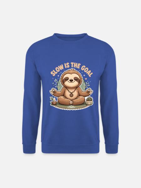 Langsam ist das Ziel Niedliche Meditierende Trägheit - Unisex Pullover - Royalblau