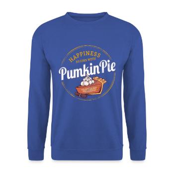 Pumkin Pie Kuchen Dessert Vintage Design - Unisex Pullover - Royalblau - Vorne - Alina (178cm) & Michal (187cm)