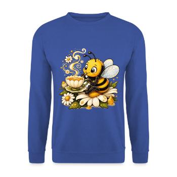 Biene Honig Imker Honigwabe Blumen Wiese Insekt - Unisex Pullover - Royalblau - Vorne - Alina (178cm) & Michal (187cm)
