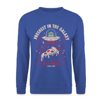 Toy Story Pizza Planet Motiv Mit Spruch - Unisex Pullover - Royalblau - Vorne - Alina (178cm) & Michal (187cm)
