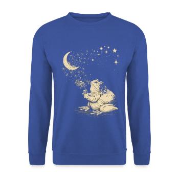Süßer Frosch Löwenzahn Unter Sternen - Unisex Pullover - Royalblau - Vorne - Alina (178cm) & Michal (187cm)