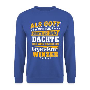 Winzer Sprüche - Unisex Pullover - Royalblau - Vorne - Alina (178cm) & Michal (187cm)