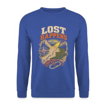 Rettungsteam Lost Happens - Unisex Pullover - Royalblau - Vorne - Alina (178cm) & Michal (187cm)