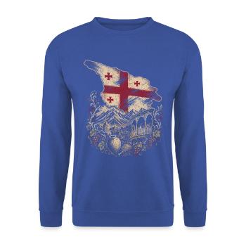 Georgien Georgier Tbilisi Sakartvelo - Unisex Pullover - Royalblau - Vorne - Alina (178cm) & Michal (187cm)