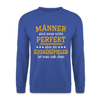 Squashspieler Squash - Unisex Pullover - Royalblau - Vorne - Alina (178cm) & Michal (187cm)