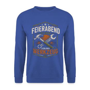L’heure de fermeture est mon outil préféré, Craftsman - Sweat-shirt Unisexe - bleu royal - Devant - Alina (178cm) & Michal (187cm)