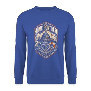 Küstenwache Rettungsschwimmer Home Port Hero - Unisex Pullover - Royalblau - Vorne - Alina (178cm) & Michal (187cm)