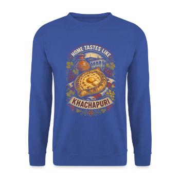 Georgien Georgier Tbilisi Sakartvelo Khachapuri - Unisex Pullover - Royalblau - Vorne - Alina (178cm) & Michal (187cm)