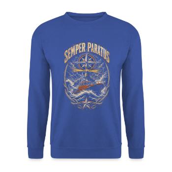 Küstenwache Rettungsschwimmer Semper Partus - Unisex Pullover - Royalblau - Vorne - Alina (178cm) & Michal (187cm)
