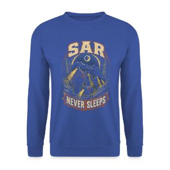 Rettungsteam - Unisex Pullover - Royalblau - Vorne - Alina (178cm) & Michal (187cm)