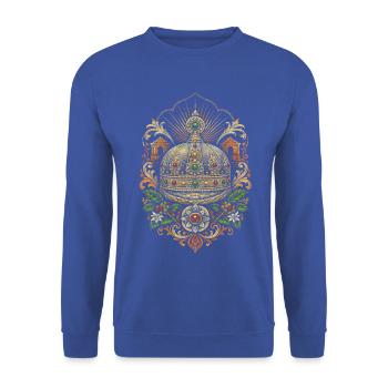 Äthiopien Äthiopisch Äthiopier Krone - Unisex Pullover - Royalblau - Vorne - Alina (178cm) & Michal (187cm)