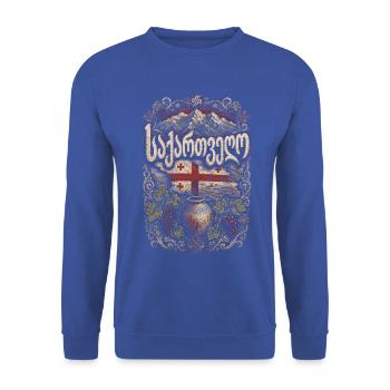 Georgien Georgier Tbilisi Sakartvelo - Unisex Pullover - Royalblau - Vorne - Alina (178cm) & Michal (187cm)