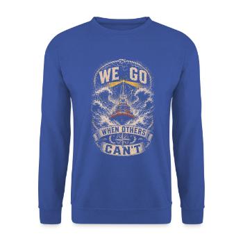 Küstenwache Rettungsschwimmer - Unisex Pullover - Royalblau - Vorne - Alina (178cm) & Michal (187cm)