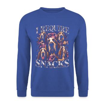 Basset Hound Dog Require Snacks Meme - Unisex Sweatshirt - royal blue - Front - Alina (178cm) & Michal (187cm)
