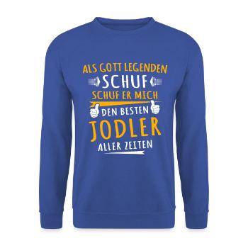 Jodler - Unisex Pullover - Royalblau - Vorne - Alina (178cm) & Michal (187cm)