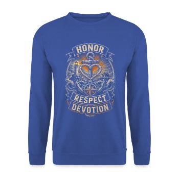 Küstenwache Rettungsschwimmer - Unisex Pullover - Royalblau - Vorne - Alina (178cm) & Michal (187cm)