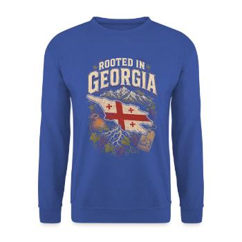 Georgien Georgier Tbilisi Sakartvelo - Unisex Pullover - Royalblau - Vorne - Alina (178cm) & Michal (187cm)