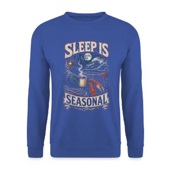Alaska Königskrabben Sleep Is Seasonal - Unisex Pullover - Royalblau - Vorne - Alina (178cm) & Michal (187cm)