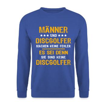 Discgolfer Discgolf - Unisex Pullover - Royalblau - Vorne - Alina (178cm) & Michal (187cm)