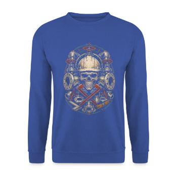 Rohrleger Rohrleitungsbauer - Unisex Pullover - Royalblau - Vorne - Alina (178cm) & Michal (187cm)