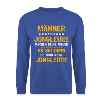 Jongleur Jonglieren - Unisex Pullover - Royalblau - Vorne - Alina (178cm) & Michal (187cm)