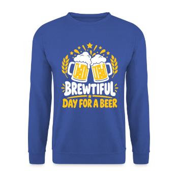Bierfan Bierbrauer Bierliebhaber Geschenk - Unisex Pullover - Royalblau - Vorne - Alina (178cm) & Michal (187cm)