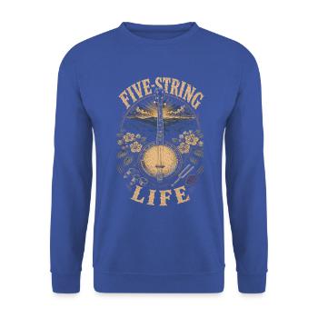 Bluegrass Musik Five String Life - Unisex Pullover - Royalblau - Vorne - Alina (178cm) & Michal (187cm)