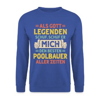 Poolbauer - Unisex Pullover - Royalblau - Vorne - Alina (178cm) & Michal (187cm)