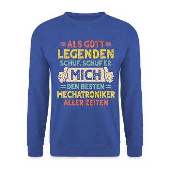 Mechatroniker - Unisex Pullover - Royalblau - Vorne - Alina (178cm) & Michal (187cm)