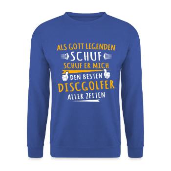Discgolfer - Unisex Pullover - Royalblau - Vorne - Alina (178cm) & Michal (187cm)