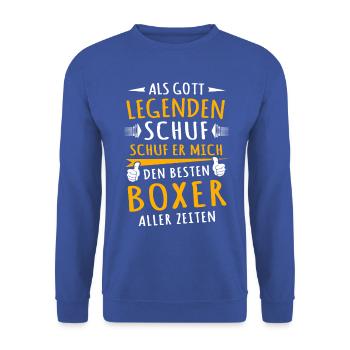 Boxer - Unisex Pullover - Royalblau - Vorne - Alina (178cm) & Michal (187cm)