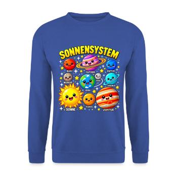 Système Solaire - Planètes Mignonnes pour Enfants - Unisex Pullover - Royalblau - Vorne - Alina (178cm) & Michal (187cm)