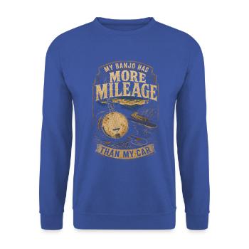 Bluegrass Musik Banjo Has More Mileage Than My Car - Unisex Pullover - Royalblau - Vorne - Alina (178cm) & Michal (187cm)