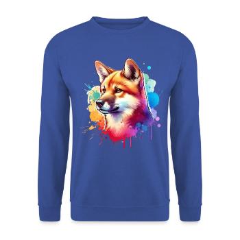 Australischer Wildhund Motiv - Unisex Pullover - Royalblau - Vorne - Alina (178cm) & Michal (187cm)