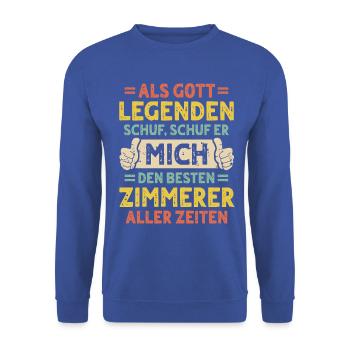 Zimmerer - Unisex Pullover - Royalblau - Vorne - Alina (178cm) & Michal (187cm)