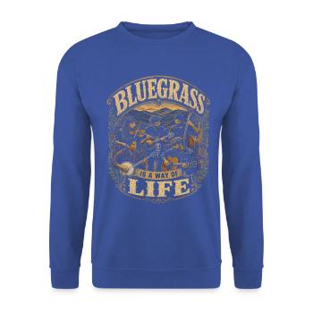 Bluegrass Musik - Unisex Pullover - Royalblau - Vorne - Alina (178cm) & Michal (187cm)