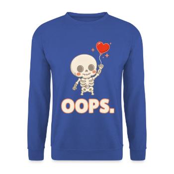 Herzballon-Skelett OOPS - Unisex Pullover - Royalblau - Vorne - Alina (178cm) & Michal (187cm)