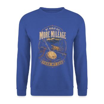 Bluegrass Musik Banjo Has More Mileage Than My Car - Unisex Pullover - Royalblau - Vorne - Alina (178cm) & Michal (187cm)