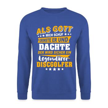 Discgolfer Discgolf - Unisex Pullover - Royalblau - Vorne - Alina (178cm) & Michal (187cm)