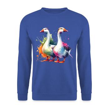 Pilgrim Gans Pilgrim Goose - Unisex Pullover - Royalblau - Vorne - Alina (178cm) & Michal (187cm)