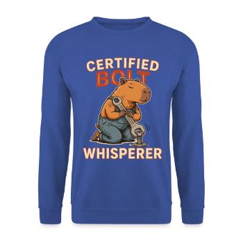 Certified Bolt Whisperer - Unisex Pullover - Royalblau - Vorne - Alina (178cm) & Michal (187cm)