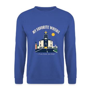 Bowmore Round Church - Unisex Pullover - Royalblau - Vorne - Alina (178cm) & Michal (187cm)