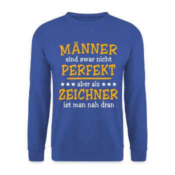 Zeichner Zeichnen - Unisex Pullover - Royalblau - Vorne - Alina (178cm) & Michal (187cm)